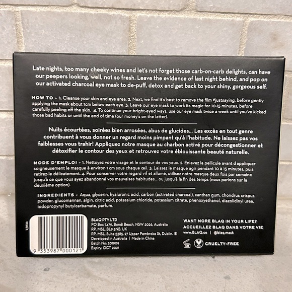 BLAQ Eye Mask + Hyaluronic Acid - Picture 3 of 3